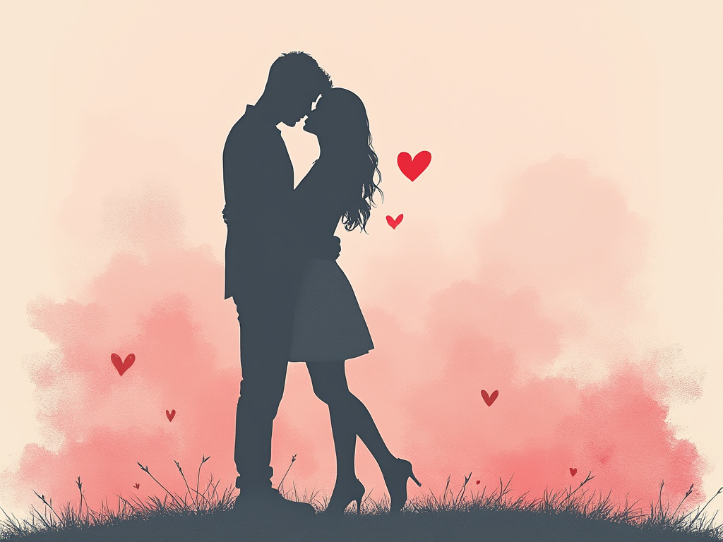 Couple embracing intimately